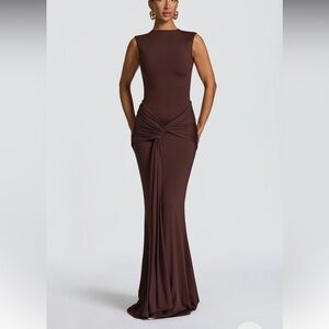 Babyboo fashion lorenza maxi dress-plum brown